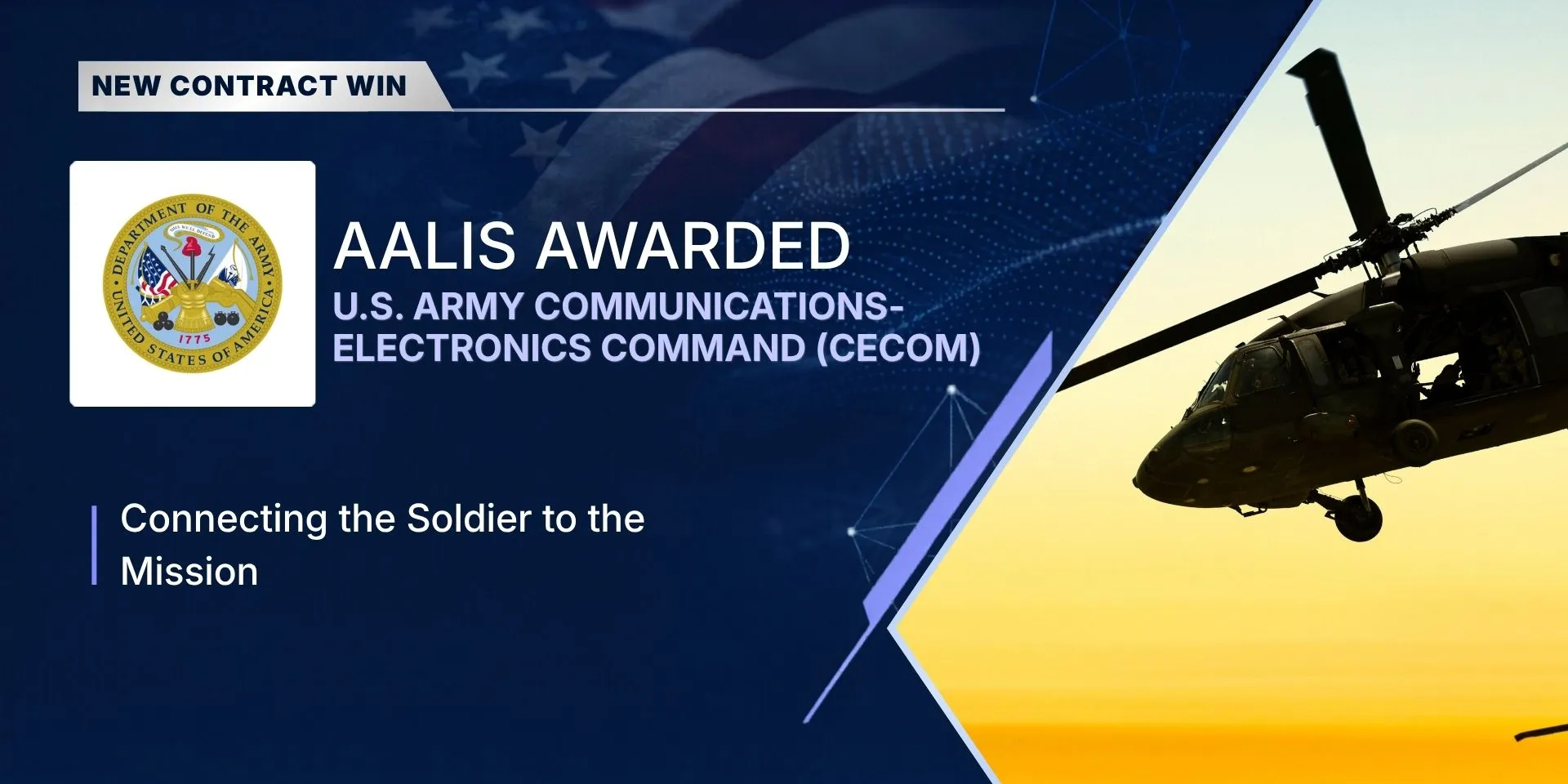 Aalis awarded the U.S. Army CECOM contract
