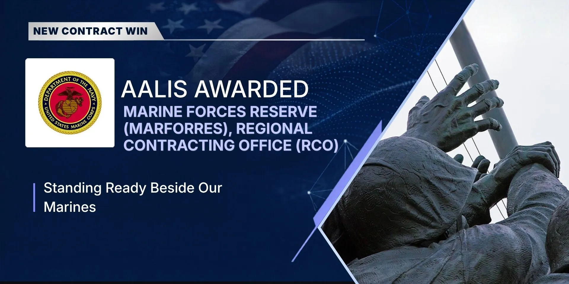 Aalis awarded the Marine Forces Reserve Regional Contracting Office contract