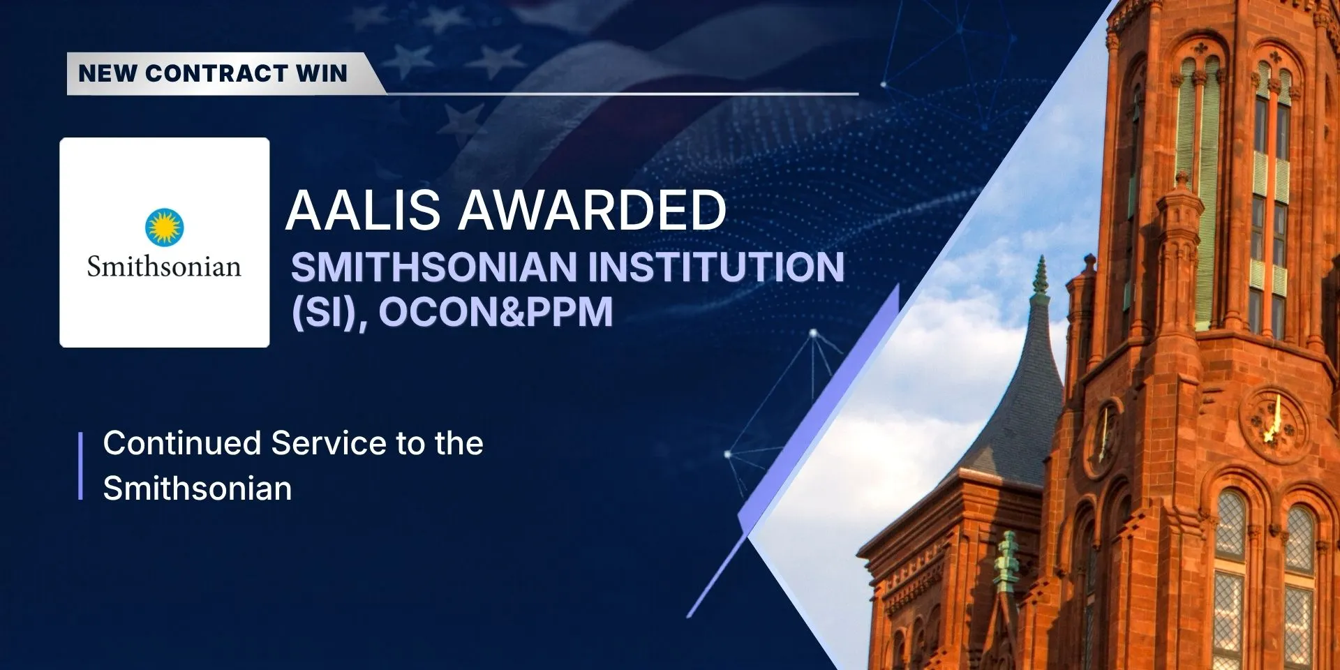 Aalis awarded the additional Smithsonian Institution contract
